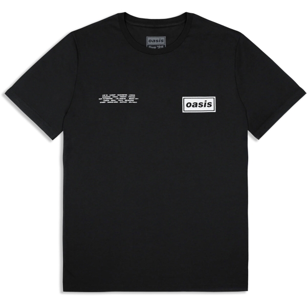 Oasis - Global Cities Logo Bl T-Shirt in the group MERCHANDISE / T-shirt / Nyheter / Pop-Rock at Bengans Skivbutik AB (5674556r)