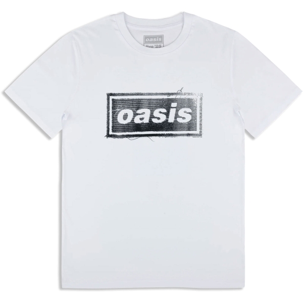 Oasis - Thread Logo Wht T-Shirt in the group MERCHANDISE / T-shirt / Nyheter / Pop-Rock at Bengans Skivbutik AB (5674571r)