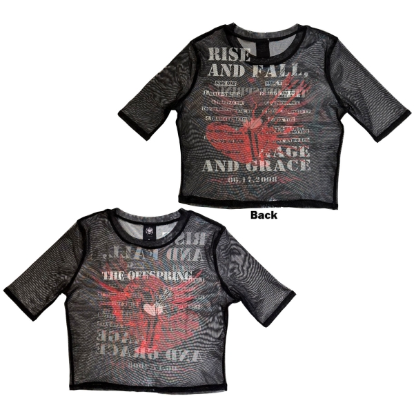 Offspring - Rise & Fall Lady Bl Mesh Crop T-Shirt in the group MERCHANDISE / T-shirt / Nyheter / Punk at Bengans Skivbutik AB (5674574r)
