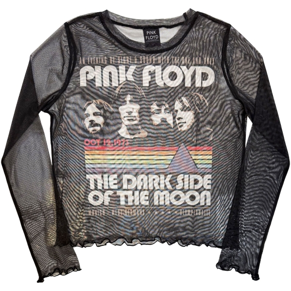 Pink Floyd - Vintage Stripes Lady Bl Mesh Crop T-Shirt in the group MERCHANDISE / T-shirt / Nyheter / Pop-Rock at Bengans Skivbutik AB (5674577r)