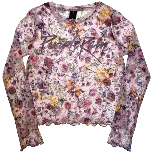Prince - Purple Rain Logo Floral Lady Pink Mesh Crop T-Shirt in the group MERCHANDISE / T-shirt / Nyheter / RnB-Soul at Bengans Skivbutik AB (5674578r)