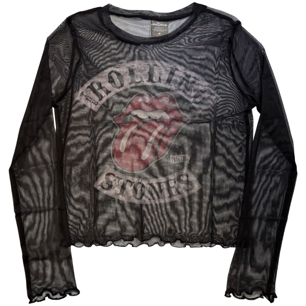 The Rolling Stones - Tour 78 Lady Bl Mesh Crop T-Shirt in the group MERCHANDISE / T-shirt / Nyheter / Pop-Rock at Bengans Skivbutik AB (5674582r)