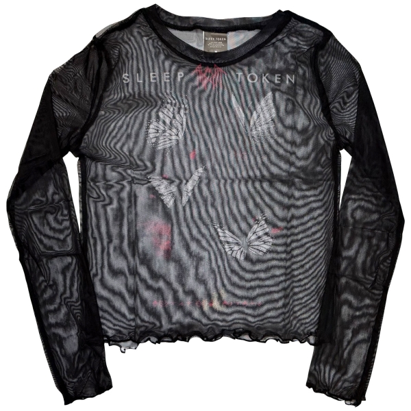 Sleep Token - Butterflies Lady Bl Mesh Crop T-Shirt in the group MERCHANDISE / T-shirt / Nyheter / Hårdrock at Bengans Skivbutik AB (5674590r)