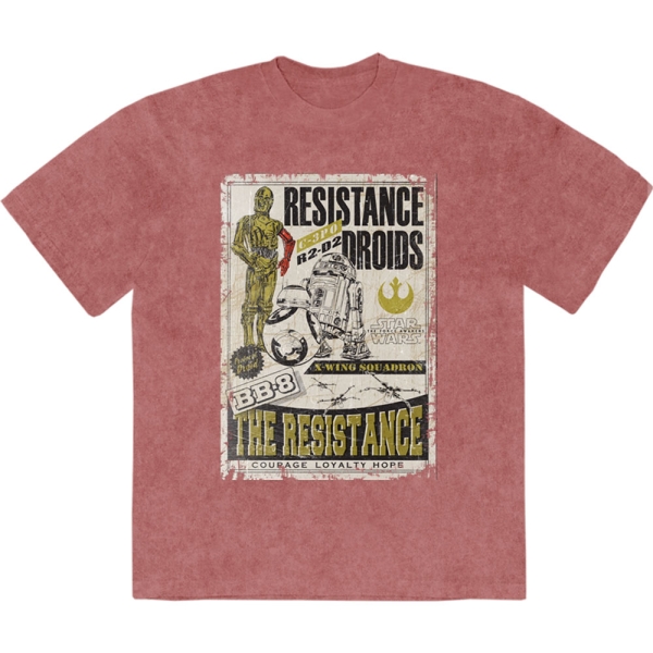 Star Wars - Resistance Droids Stone Wash Uni Kashmir Red T-Shirt in the group MERCHANDISE / T-shirt / Nyheter / Film-Musikal at Bengans Skivbutik AB (5674595r)