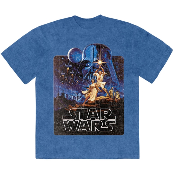 Star Wars - Luke & Leia Pose Stone Wash Uni Denim T-Shirt in the group MERCHANDISE / T-shirt / Nyheter / Film-Musikal at Bengans Skivbutik AB (5674596r)