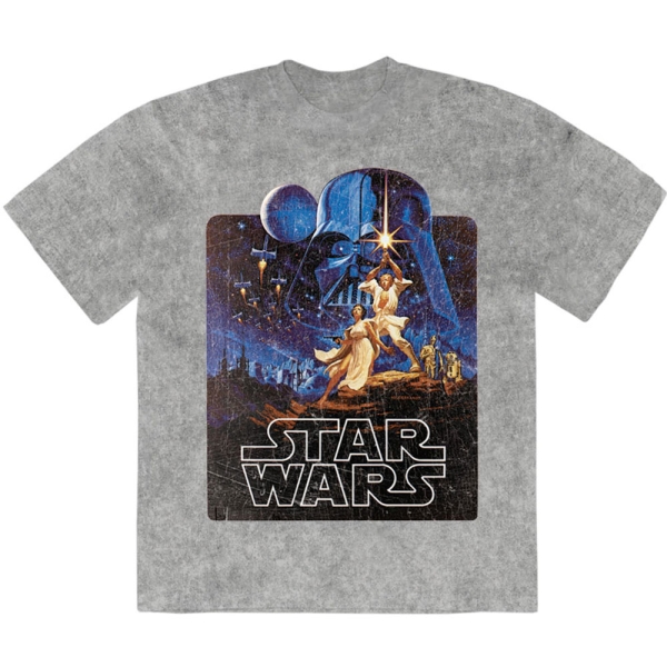 Star Wars - Luke & Leia Pose Stone Wash Uni Grey T-Shirt in the group MERCHANDISE / T-shirt / Nyheter / Film-Musikal at Bengans Skivbutik AB (5674597r)