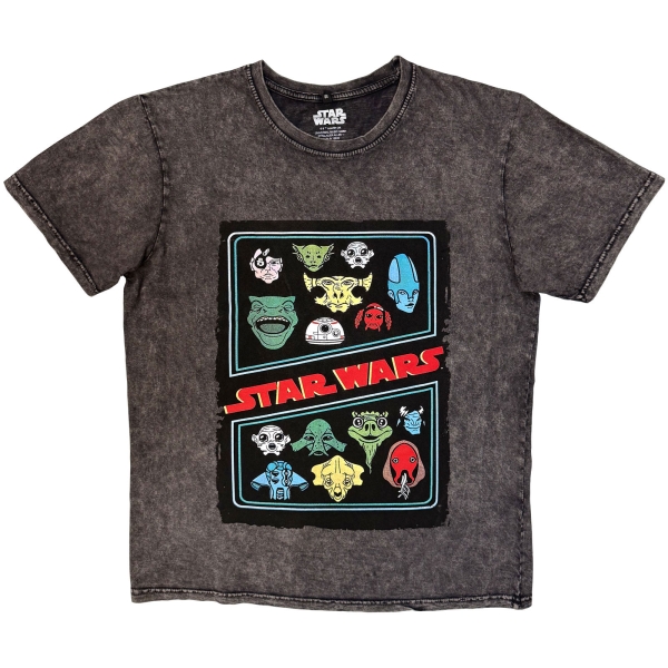 Star Wars - Alien Heads Stone Wash Uni Char T-Shirt in the group MERCHANDISE / T-shirt / Nyheter / Film-Musikal at Bengans Skivbutik AB (5674602r)