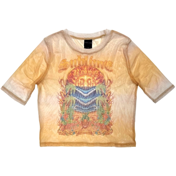 Sublime - Summer Season Lady Orange Mesh Crop T-Shirt in the group MERCHANDISE / T-shirt / Nyheter / Punk at Bengans Skivbutik AB (5674604r)