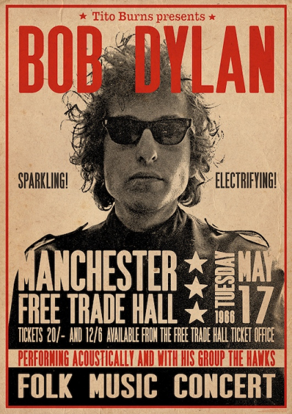 Bob Dylan - Manchester Free Trade Hall Concert Promo 91,5 X 61 Cm in the group MERCHANDISE / Poster / Pop-Rock at Bengans Skivbutik AB (5676201)