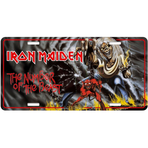 Iron Maiden - Number Plate: Number Of The Beast in the group MERCHANDISE / Merch / Kommande / Hårdrock at Bengans Skivbutik AB (5676498)