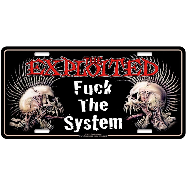 The Exploited - Number Plate: Fuck The System in the group MERCHANDISE / Merch / Kommande / at Bengans Skivbutik AB (5676500)