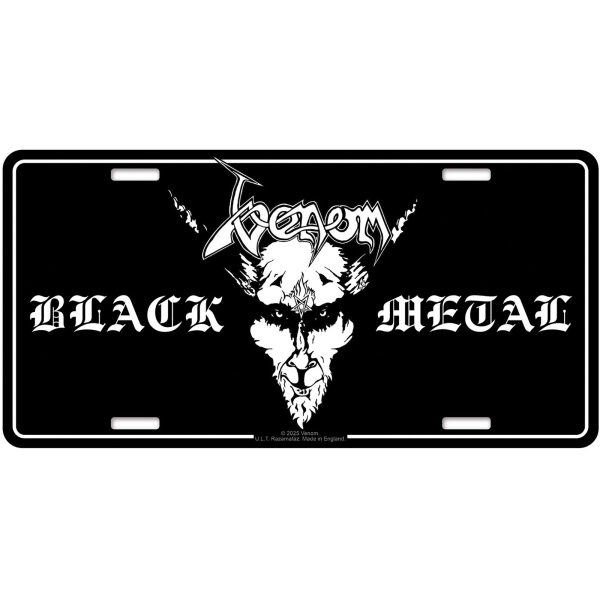 Venom - Number Plate: Black Metal in the group MERCHANDISE / Merch / Kommande / Hårdrock at Bengans Skivbutik AB (5676502)