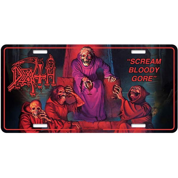 Death - Number Plate: Scream Bloody Gore in the group MERCHANDISE / Merch / Kommande / Hårdrock at Bengans Skivbutik AB (5676505)