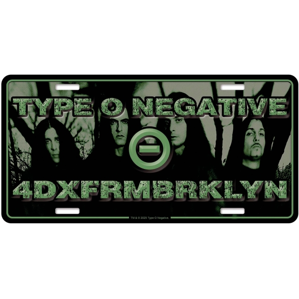 Type O Negative - Number Plate: 4Dxfrmbrklyn in the group MERCHANDISE / Merch / Kommande / Hårdrock at Bengans Skivbutik AB (5676513)