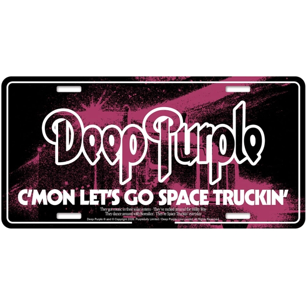 Deep Purple - Number Plate: Space Truckin' in the group MERCHANDISE / Merch / Kommande / Hårdrock at Bengans Skivbutik AB (5676520)