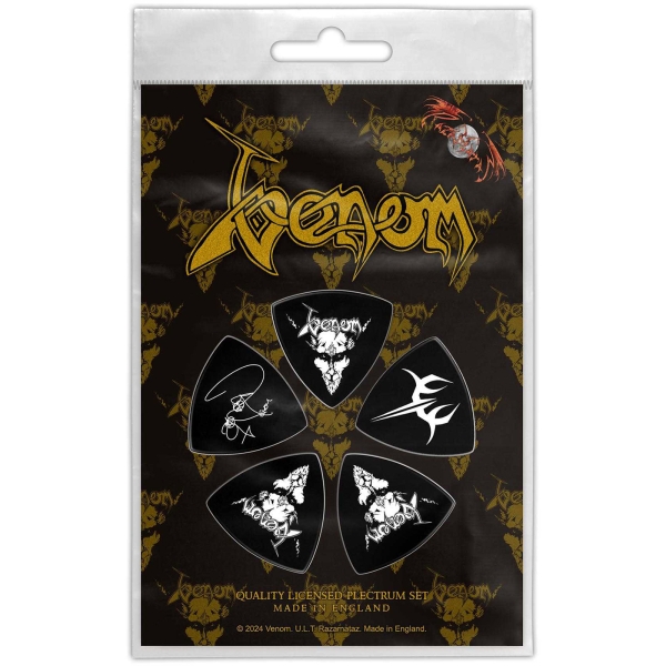 Venom - Tri-Tip Plectrum Pack: Black Metal in the group MERCHANDISE / Merch / Kommande / Hårdrock at Bengans Skivbutik AB (5676561)