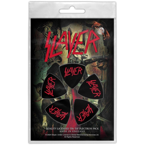 Slayer - Tri-Tip Plectrum Pack: Logo in the group MERCHANDISE / Merch / Kommande / Hårdrock at Bengans Skivbutik AB (5676565)