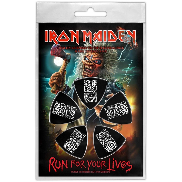 Iron Maiden - Tri-Tip Plectrum Pack: Run For Your Lives in the group MERCHANDISE / Merch / Kommande / Hårdrock at Bengans Skivbutik AB (5676571)