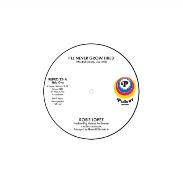 Rosie Lopez - I?Ll Never Grow Tired / Too Hot To in the group VINYL / Upcoming releases / Pop-Rock at Bengans Skivbutik AB (5677079)