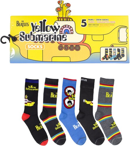 The Beatles - Yellow Submarine - Crew Socks (Assorted Styles 5 Pack Gift Box) in the group MERCHANDISE / Strumpor / Pop-Rock at Bengans Skivbutik AB (5680193)