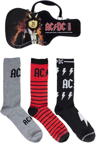 Ac/Dc - Crew Socks (3 Pack Collector Guitar Shape Tin) in the group MERCHANDISE / Strumpor / Heavy Metal at Bengans Skivbutik AB (5680194)