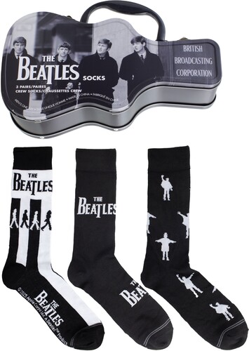 The Beatles - Crew Socks (3 Pack Collector Guitar Shape Tin) in the group MERCHANDISE / Strumpor / Pop-Rock at Bengans Skivbutik AB (5680195)