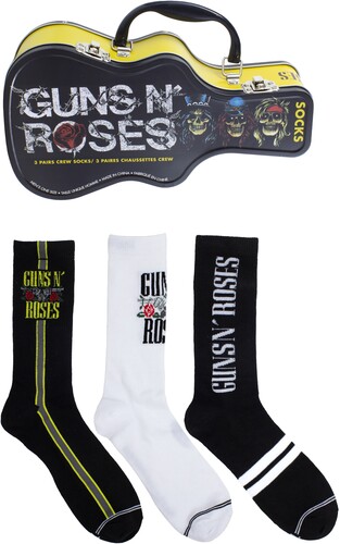 Guns N' Roses - Crew Socks (3 Pack Collector Guitar Shape Tin) in the group MERCHANDISE / Strumpor / Heavy Metal at Bengans Skivbutik AB (5680196)