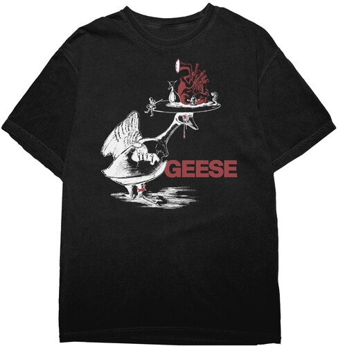 Geese - Head On Platter - T-Shirt (Black) in the group MERCHANDISE / T-shirt / Pop-Rock at Bengans Skivbutik AB (5680224r)