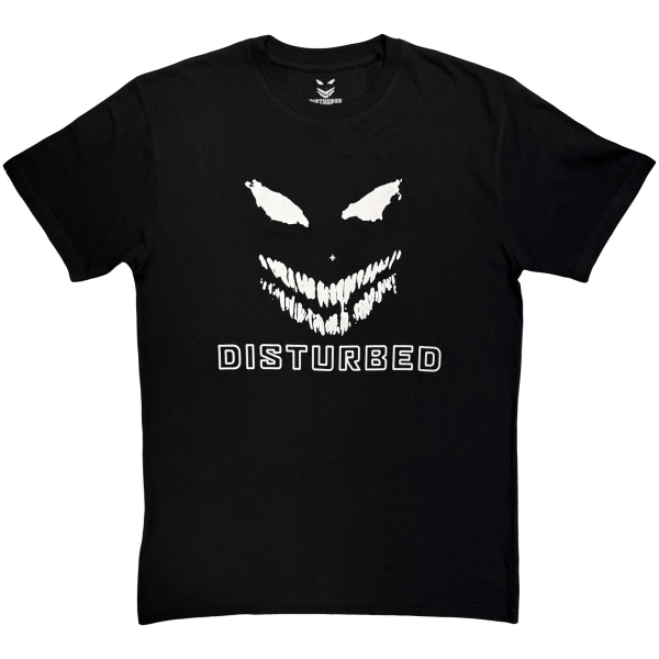 Disturbed - Logo Mono Uni Bl T-Shirt in the group MERCHANDISE / T-shirt / Kommande / Hårdrock at Bengans Skivbutik AB (5680735r)