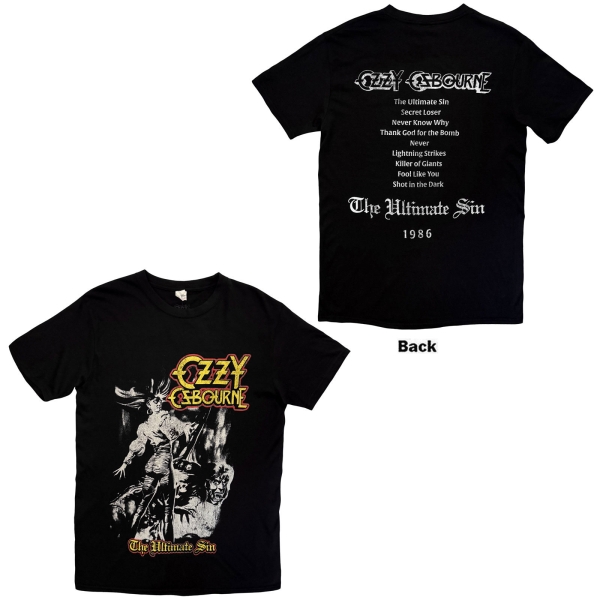 Ozzy Osbourne - Ultimate Sin Tribute Uni Bl T-Shirt in the group MERCHANDISE / T-shirt / Kommande / Hårdrock at Bengans Skivbutik AB (5680772r)