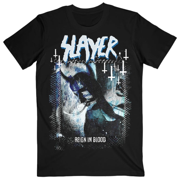 Slayer - Horned Cool Tone Reign In Blood Uni Bl T-Shirt in the group MERCHANDISE / T-shirt / Heavy Metal at Bengans Skivbutik AB (5680786r)