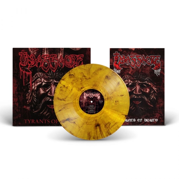 Massacre - Tyrants Of Death (Yellow Marbled Vi in the group VINYL / Upcoming releases / Hårdrock at Bengans Skivbutik AB (5681316)