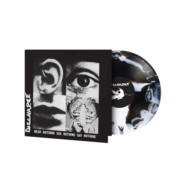 Discharge - Hear Nothing See Nothing Say Nothing (White & Black Swirl Vinyl LP) in the group OUR PICKS / Friday Releases / 2026-09-18 at Bengans Skivbutik AB (5681651)