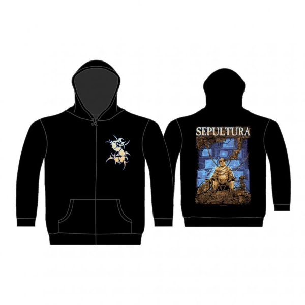 Sepultura - Zip Hood - Chaos Ad (M) in the group MERCHANDISE / Hoodies / Kommande / Hårdrock at Bengans Skivbutik AB (5682316)
