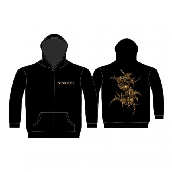 Sepultura - Zip Hood - Discography (Xxl) in the group MERCHANDISE / Hoodies / Kommande / Hårdrock at Bengans Skivbutik AB (5682321)