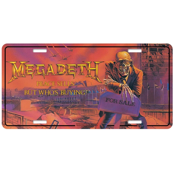 Megadeth - Peace Sells Number Plate in the group MERCHANDISE / Merch / Nyheter / Hårdrock at Bengans Skivbutik AB (5683342)