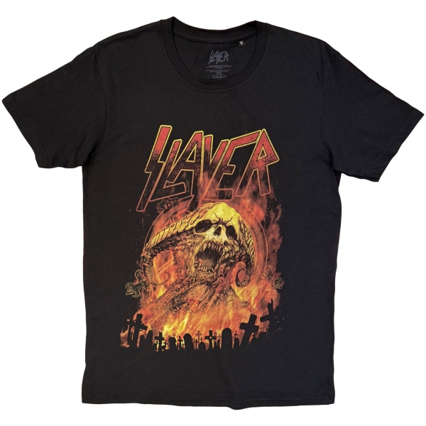 Slayer - Slayer Demoniac Distress Uni Bl T-Shirt in the group MERCHANDISE / T-shirt / Nyheter / Hårdrock at Bengans Skivbutik AB (5683370r)