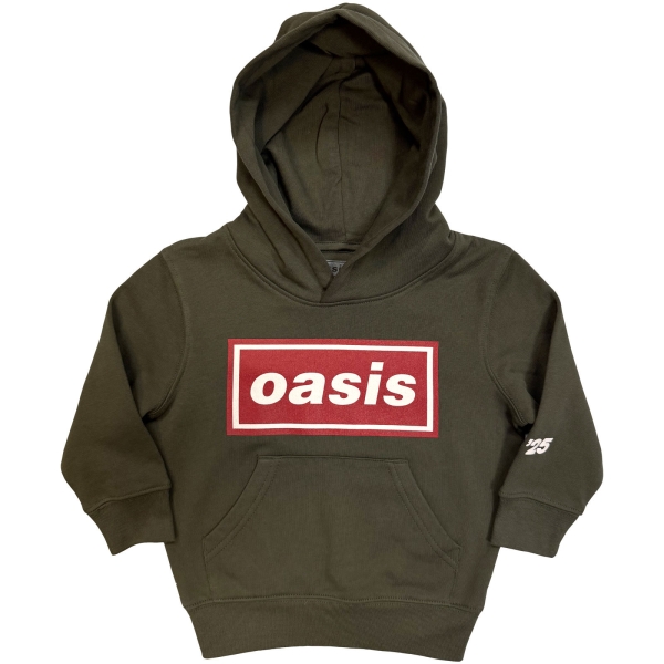 Oasis - Red Decca Logo Boys Khaki Hoodie in the group MERCH / Clothing / Kids' clothing at Bengans Skivbutik AB (5685468r)