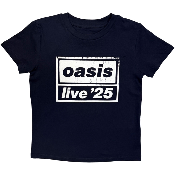 Oasis - Live '25 Distressed Lockup Boys Navy T-Shirt in the group MERCH / Clothing / Kids' clothing at Bengans Skivbutik AB (5685496r)