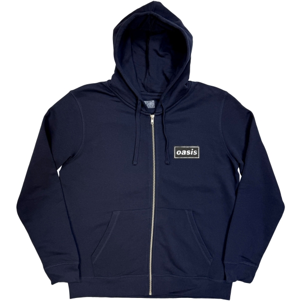 Oasis - Stencil Logo Uni Navy Zip Hoodie in the group MERCH / Clothing / Hoodies at Bengans Skivbutik AB (5685499r)