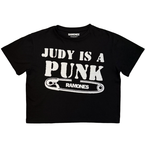 Ramones - Judy Is A Punk Lady Bl Crop Top in the group MERCH / Clothing / Crop tops at Bengans Skivbutik AB (5685513r)