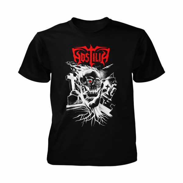 Hostilia - Face The Fire - Black (T-Shirt) in the group MERCHANDISE / T-shirt / Heavy Metal at Bengans Skivbutik AB (5685549r)