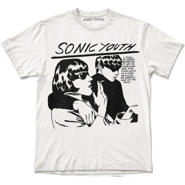 Sonic Youth - Goo Uni Wht T-Shirt in the group MERCHANDISE / T-shirt / Kommande / Pop-Rock at Bengans Skivbutik AB (5686911r)
