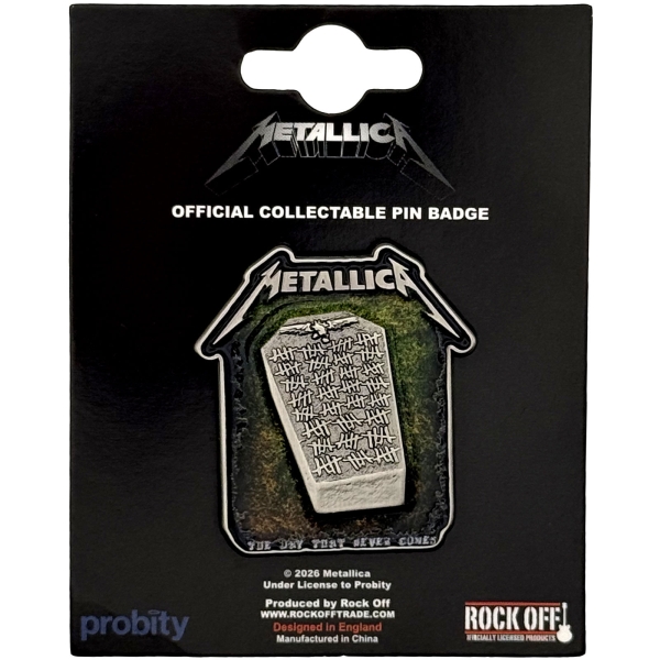 Metallica - Never Die Tombstone Pin Badge in the group MERCHANDISE / Pin-Button Badge / / at Bengans Skivbutik AB (5692778)