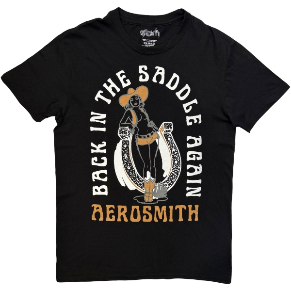 Aerosmith - Back In The Saddle Uni Bl T-Shirt in the group MERCHANDISE / T-shirt / Nyheter / Hårdrock at Bengans Skivbutik AB (5692972r)