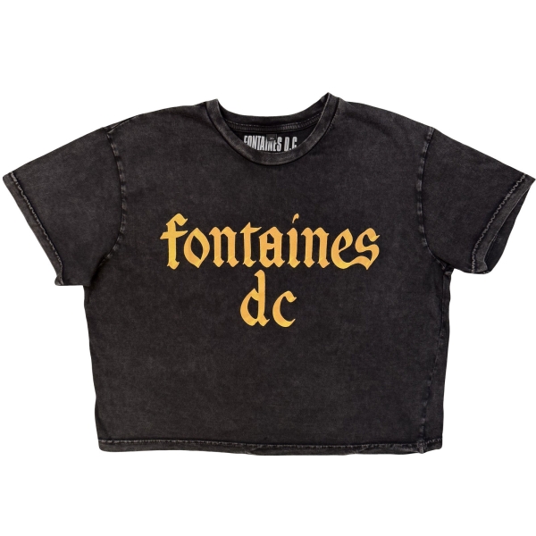 Fontaines D.C. - Gothic Logo Stone Wash Lady Char Crop Top in the group MERCHANDISE / T-shirt / Nyheter / Pop-Rock at Bengans Skivbutik AB (5692986r)