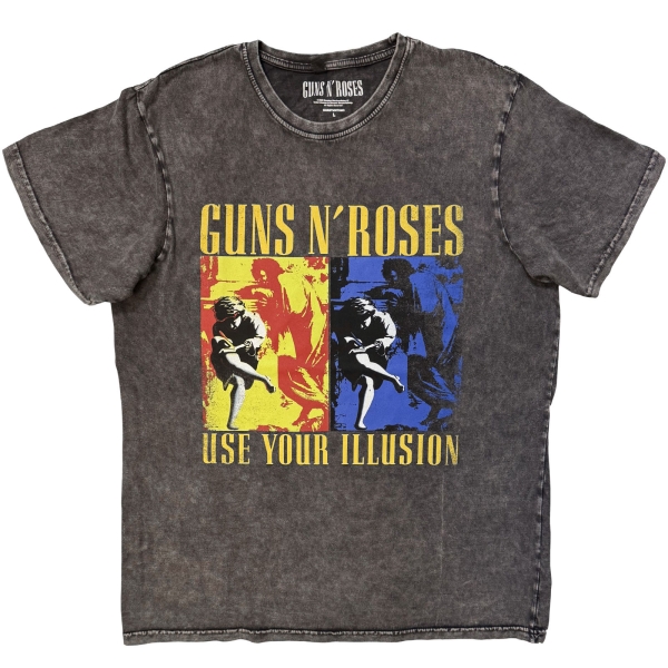 Guns N' Roses - Use Your Illusion Stone Wash Uni Char T-Shirt in the group MERCHANDISE / T-shirt / Nyheter / Hårdrock at Bengans Skivbutik AB (5692991r)