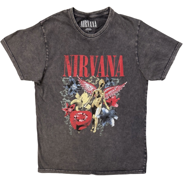 Nirvana - In Utero Vintage Collage Stone Wash Uni Char T-Shirt in the group MERCHANDISE / T-shirt / Nyheter / Pop-Rock at Bengans Skivbutik AB (5693013r)