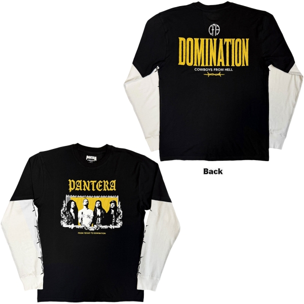 Pantera - Texas To Domination Uni Bl/Wht Layered Longsleeve in the group MERCHANDISE / T-shirt / Nyheter / Hårdrock at Bengans Skivbutik AB (5693016r)