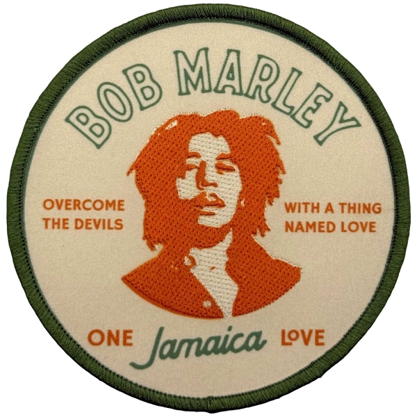 Bob Marley - Thing Called Love Woven Patch in the group MERCHANDISE / Patch / / at Bengans Skivbutik AB (5694785)